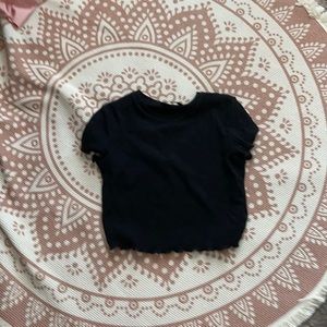 SHEIN Black Ribbed Cropped shirt